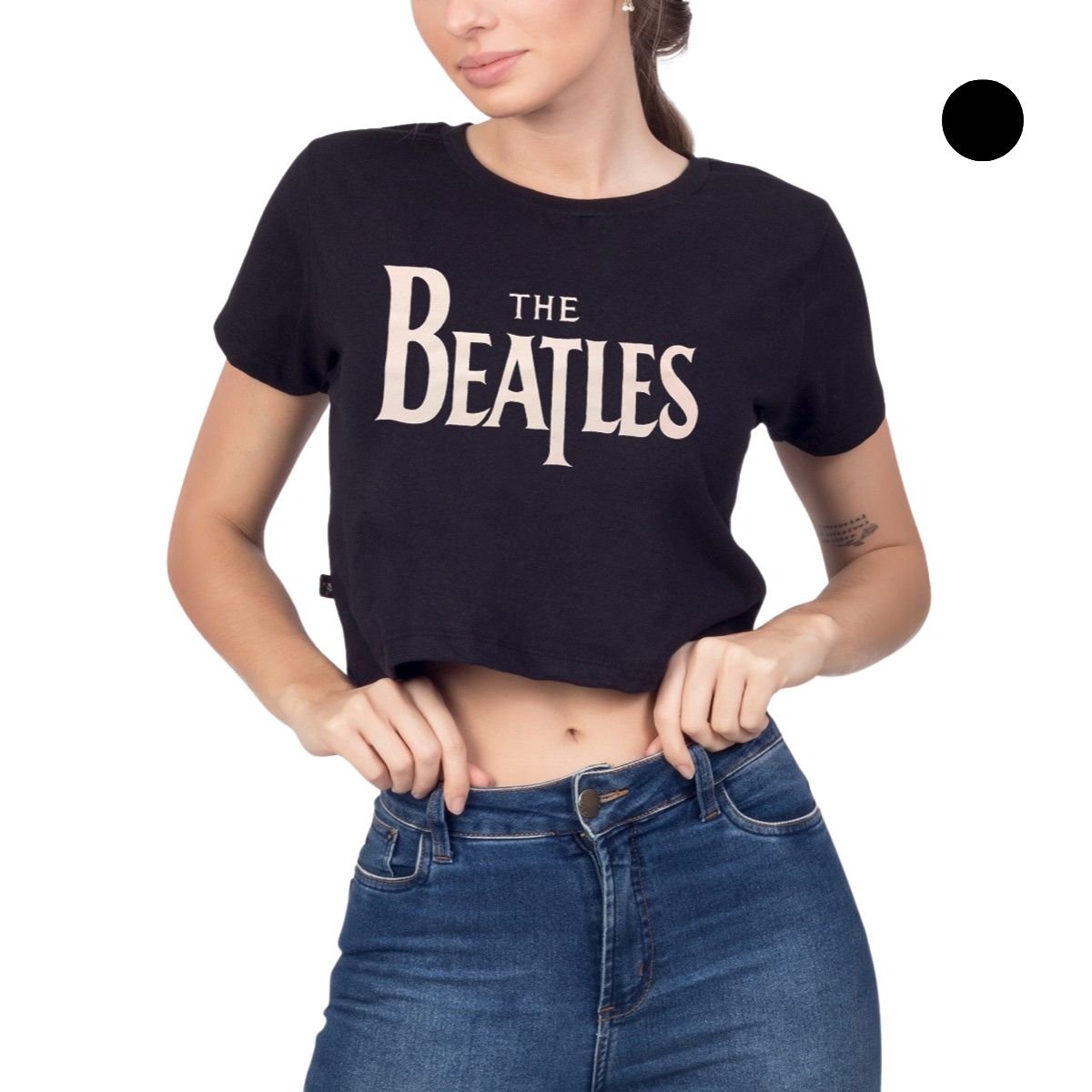 Cropped The Beatles Escrita 100% Algodão