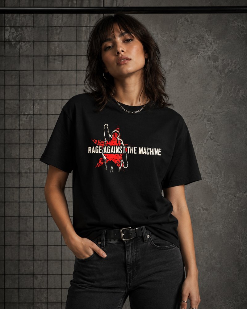 Camiseta Rage Against the Machine Logo Preto - UNISSEX