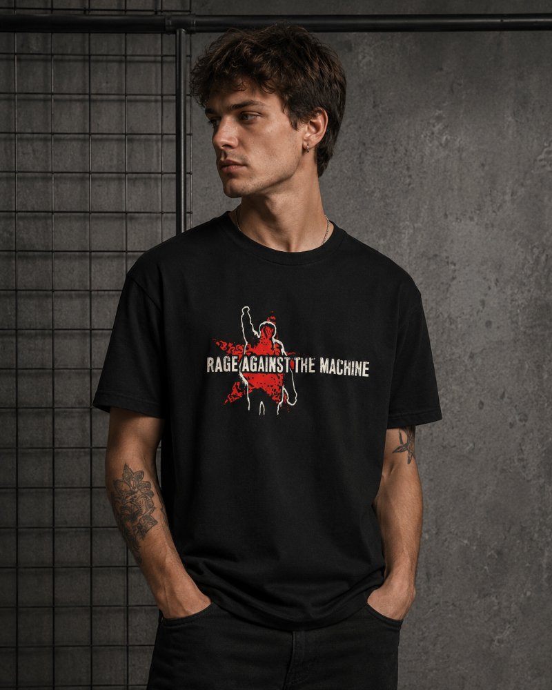 RAGE AGAINST THE MACHINE Tシャツ Camiseta Rage Against the Machine Logo Preto - UNISSEX