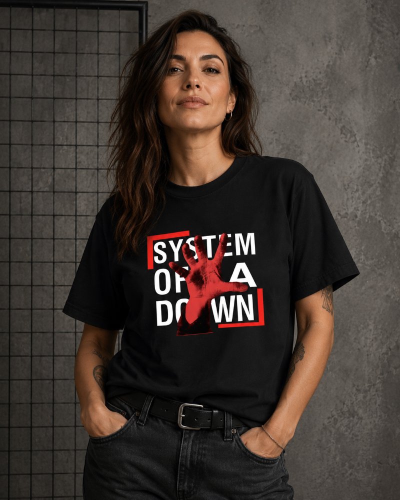 AllSport 1998年 SYSTEM OF A DOWN Tシャツ Camiseta System of a Down Álbum Mão 1998 Alta Definição - Unissex