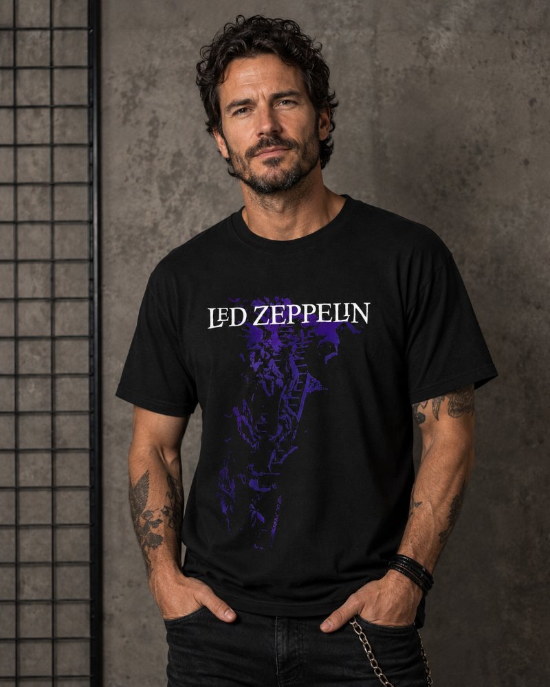 Camiseta Led Zeppelin Escada Gola Redonda - UNISSEX