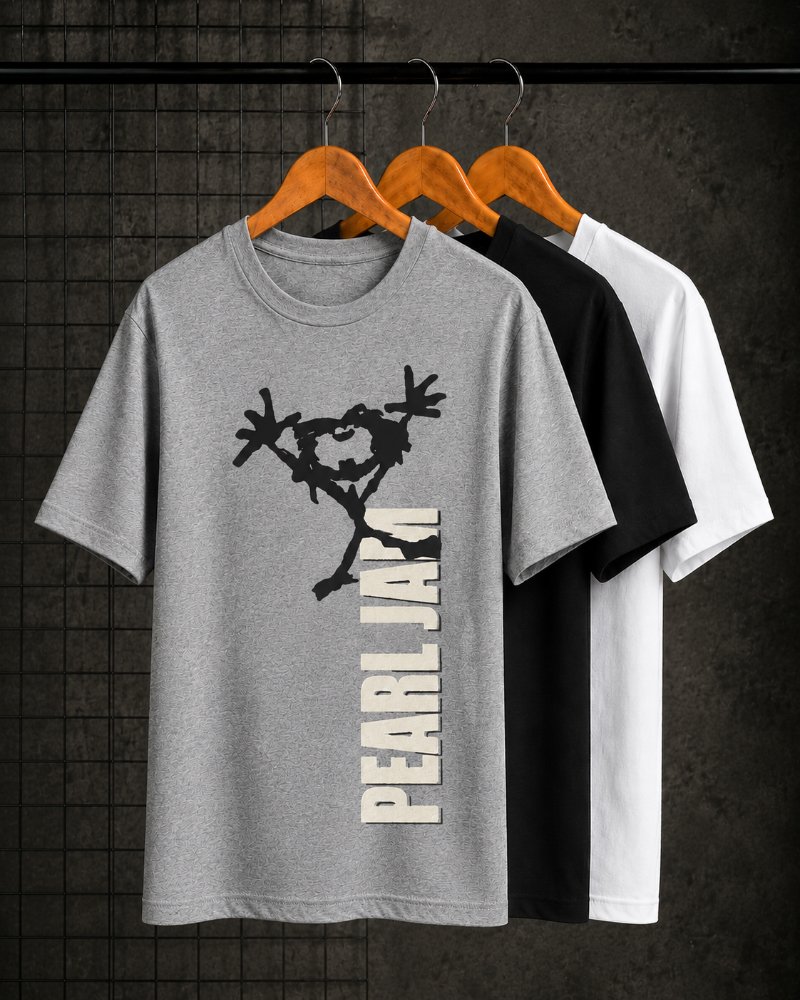 Pearl Jam Tシャツ アートワーク付き Camiseta Pearl Jam Logo Várias Cores Manga Curta - Unissex