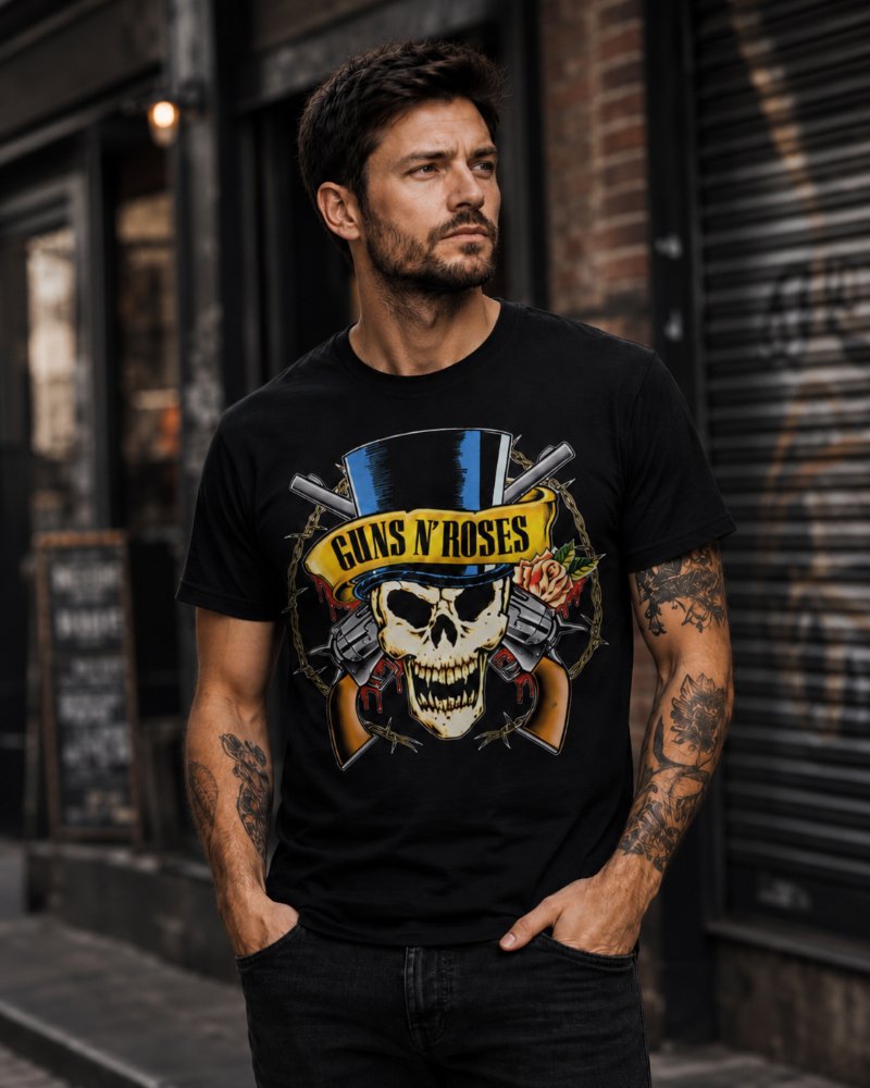 Camiseta Guns N' Roses Oficial Caveira High definition - UNISSEX