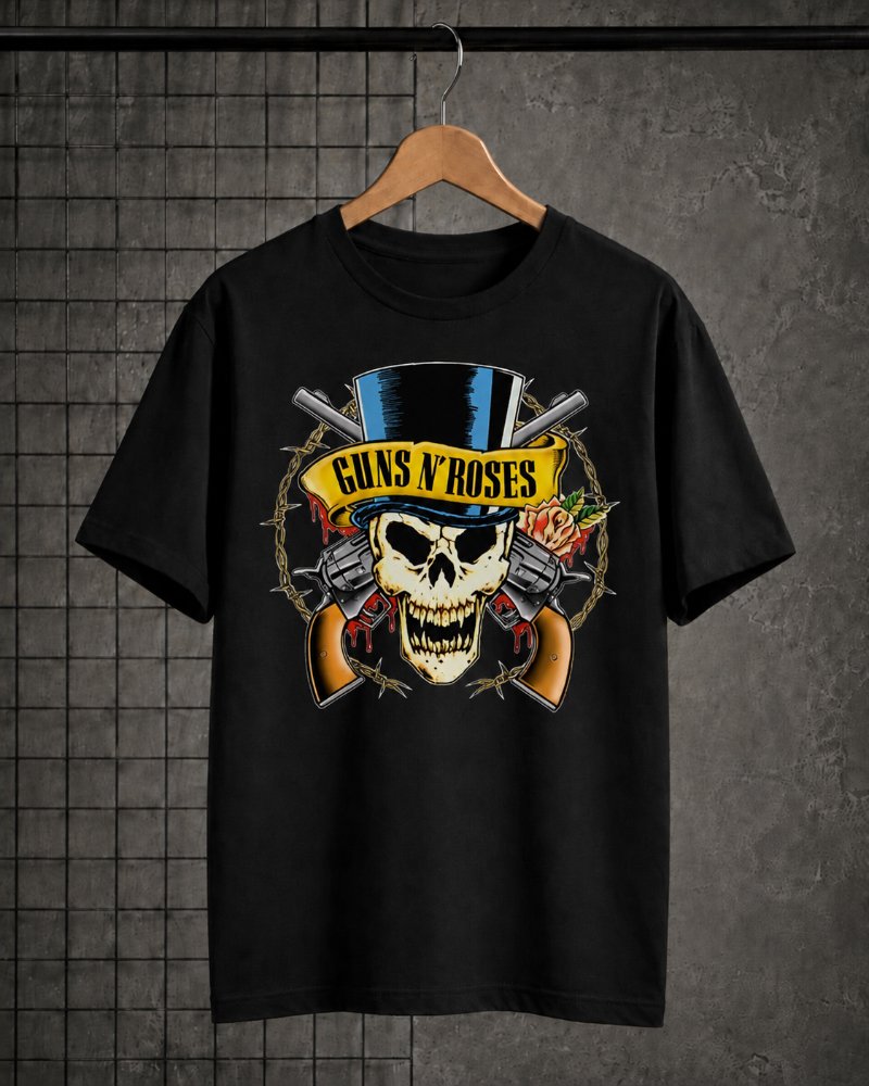 Camiseta Guns N' Roses Oficial Caveira High definition - UNISSEX
